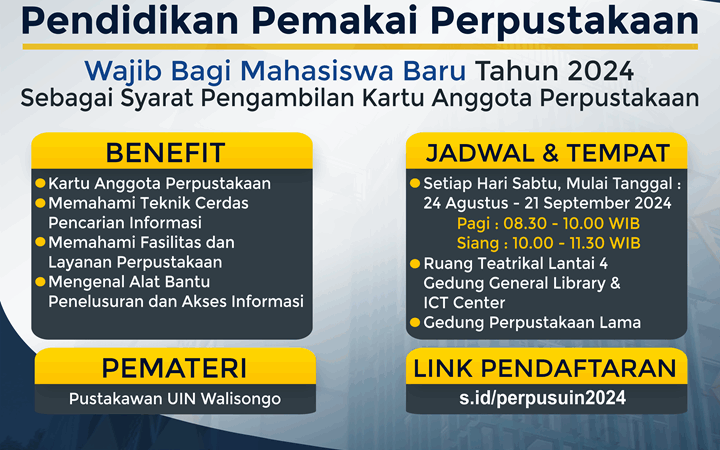 Informasi Kegiatan Pendidikan Pemakai Perpustakaan Bagi Mahasiswa Baru Tahun 2024